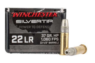 Winchester Wildcat 22LR 37gr Silvertip Hollow Point Ammo comes in a box of 50 rounds